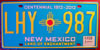 New Mexico Centennial License Plate