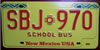 New Mexico School Bus License Plate
