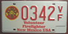 New Mexico Volunteer Firefighter License Plate