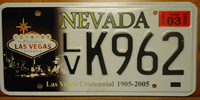 Nevada Las Vegas License Plate