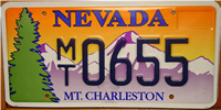 Nevada Mt. Charleston National Park License Plate