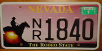 Nevada Rodeo License Plate