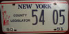 New York County Legislator License Plate