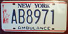 New York Liberty Ambulance License Plate