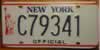New York Official License Plate