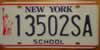 New York School Bus License Plate
