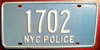 New York NYC Police License Plate