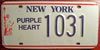 New York Purple Heart License Plate