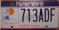 New York Suffolk County License Plate