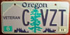 Oregon Veteran License Plate