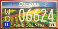 Oregon Wine Country License Plate