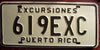 Puerto Rico Sightseeing Vehicle Excursiones License Plate