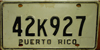 Puerto Rico Generic License Plate Borinquen