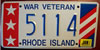 Rhode Island War Veteran License Plate