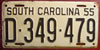 South Carolina 1955 License Plate