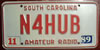 South Carolina Ham Radio License Plate