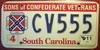  Discontinued and rare South Carolina Son of Confederate Veterans License Plate