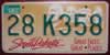 South Dakota License Plate