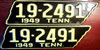 Tennessee 1949 Pair License Plate
