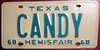 Texas 1968 Vanity License Plate