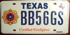 Texas Certified Firefighter License Plate