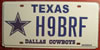 Texas Dallas Cowboys License Plate