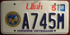 Utah Army Veteran License Plate
