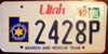Utah Search and Rescue Team License Plate