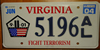 Virginia Fight Terrorism License Plate