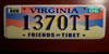 Virginia Friends of Tibet License Plate