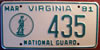 Virginia National Guard License Plate