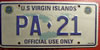U.S. Virgin Islands Official Use Only License Plate