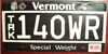 Vermont Special Weight License Plate