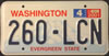 Washington Evergreen State License Plate