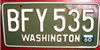 Washington 1960 passenger car License Plate