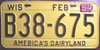 Wisconsin 1954 License Plate