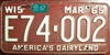 Wisconsin 1967 License Plate