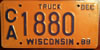 Wisconsin 1988 Truck Orange License Plate