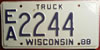 Wisconsin 1988 Truck License Plate