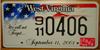 West Virginia September 11th License Plate