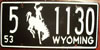 Wyoming 1953 License Plate