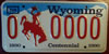 Wyoming Centennial Sample License Plate