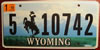 Wyoming New Flat License Plate